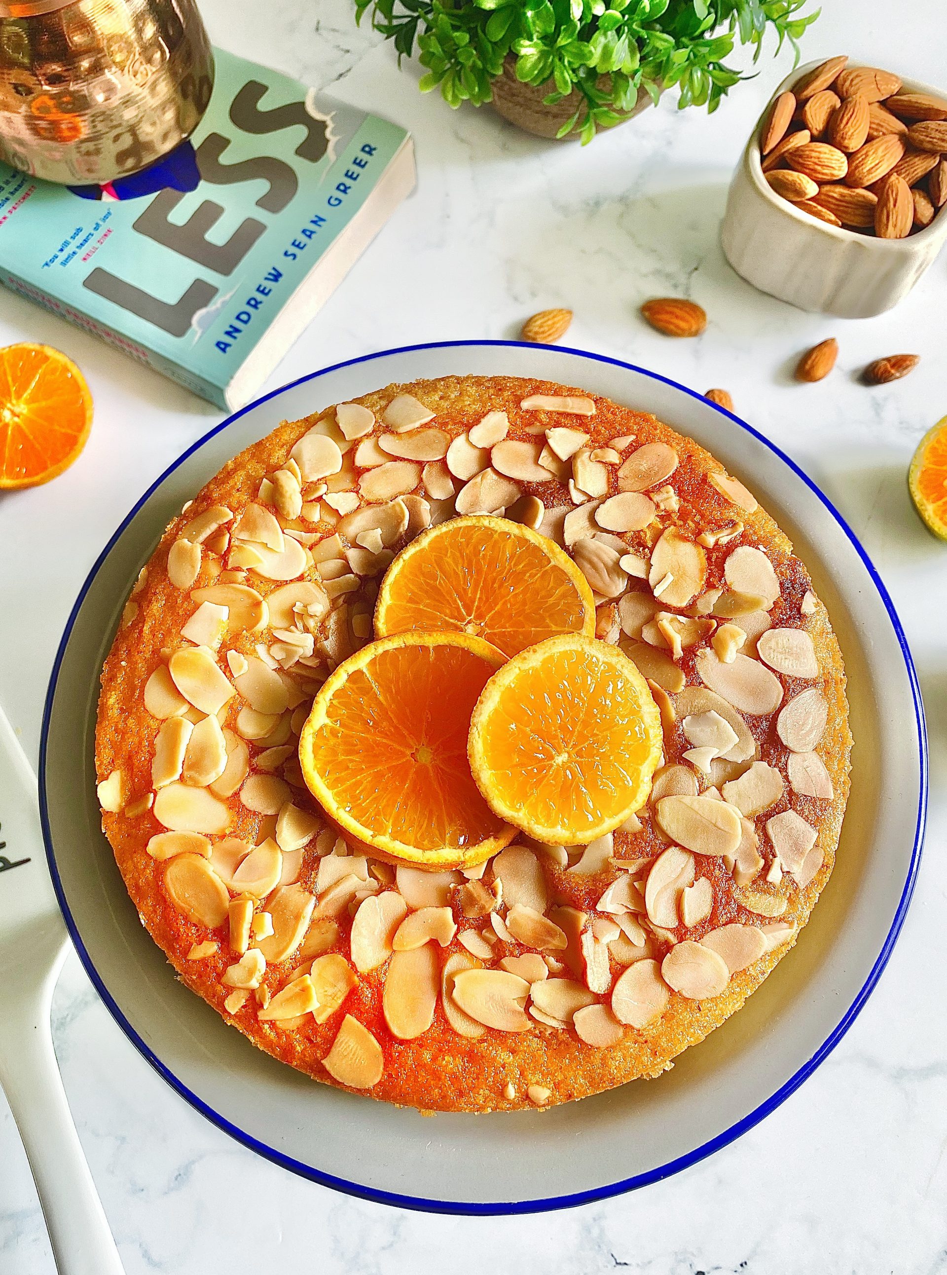 Eggless Orange Almond Cake - Loveandflourbypooja